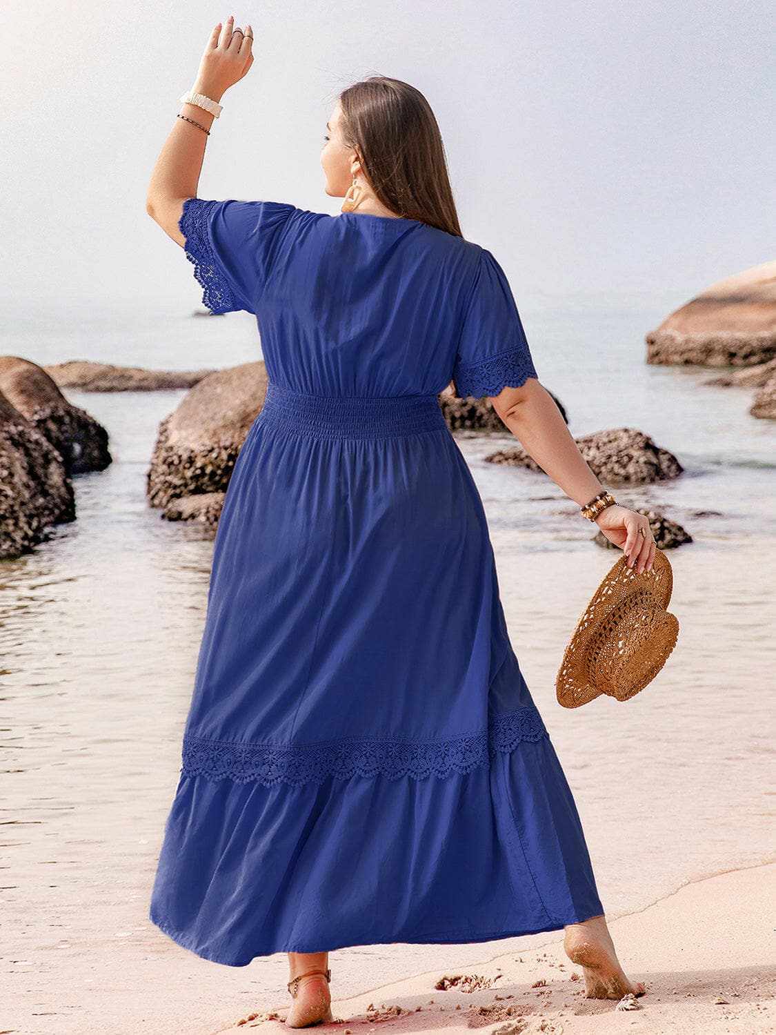 Elegant plus size lace maxi dress - Love Salve